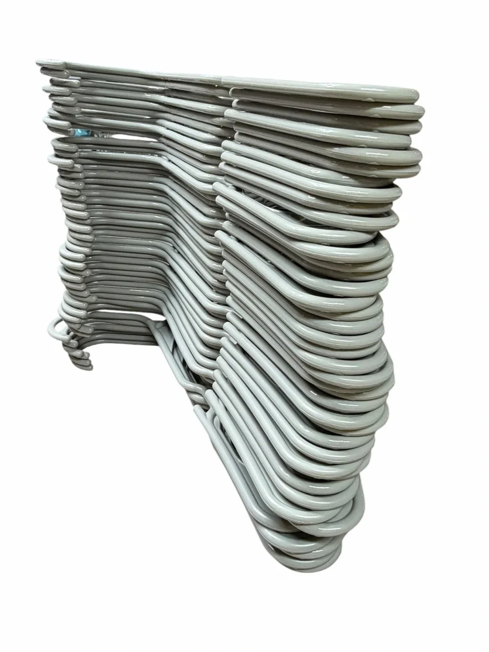 Lot of 64 Mainstays Plastic Notched Adult Hangers in Gray (43)/Silver Hail (21)